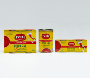 Polpa Fine ai 6 Pomodori La Completa Petti: confezioni di polpa di pomodoro italiana.