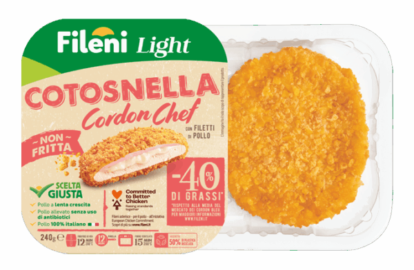 Cotosnella Cordon Chef Fileni Light, cordon bleu di pollo non fritto.