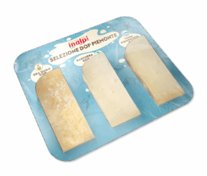 Selezione DOP Piemonte Inalpi: Bra Duro, Raschera e Toma Piemontese. Formaggi gourmet.