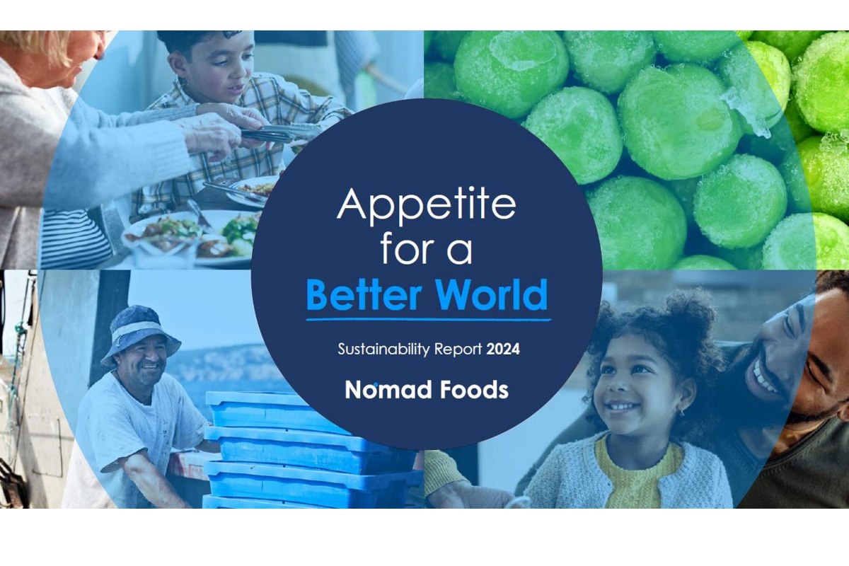 Copertina Report Nomad Foods 2024. Findus e sostenibilità: persone, piselli, pescatori.