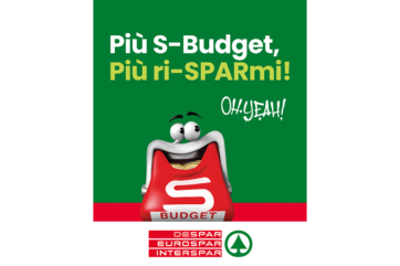 Despar S-Budget: più risparmi. Portafoglio con monete, offerta supermercato.