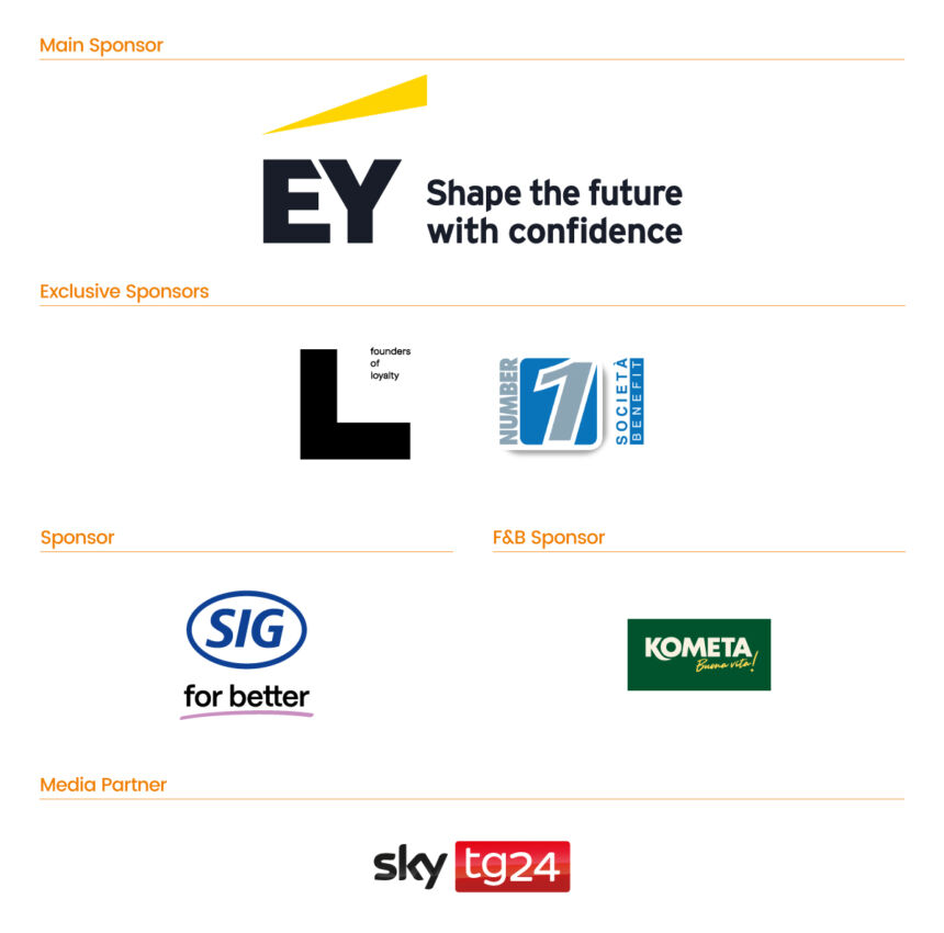 Sponsor Food Retail Show 2025: EY, Number1, SkyTG24 e altri partner.