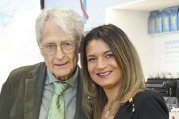 Arianna Zanetti, nuova CEO Hausbrandt, con Martino Zanetti. Passaggio di testimone nell'azienda di caffè.