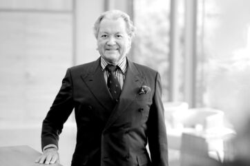 Toni Meggle, imprenditore del burro bavarese, in foto in bianco e nero.