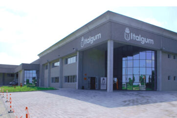 Italgum sede: stabilimento di produzione di gomma da masticare e caramelle. Architettura industriale moderna. - Candy Factory