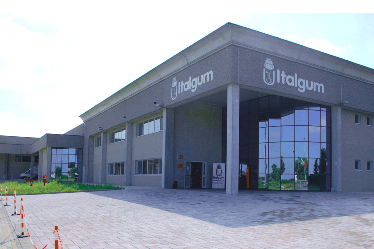 Italgum sede: stabilimento di produzione di gomma da masticare e caramelle. Architettura industriale moderna. - Candy Factory