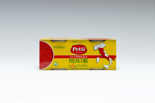 Polpa Fine Petti ai 6 Pomodori. Confezione da 2x200g. Pomodoro italiano.