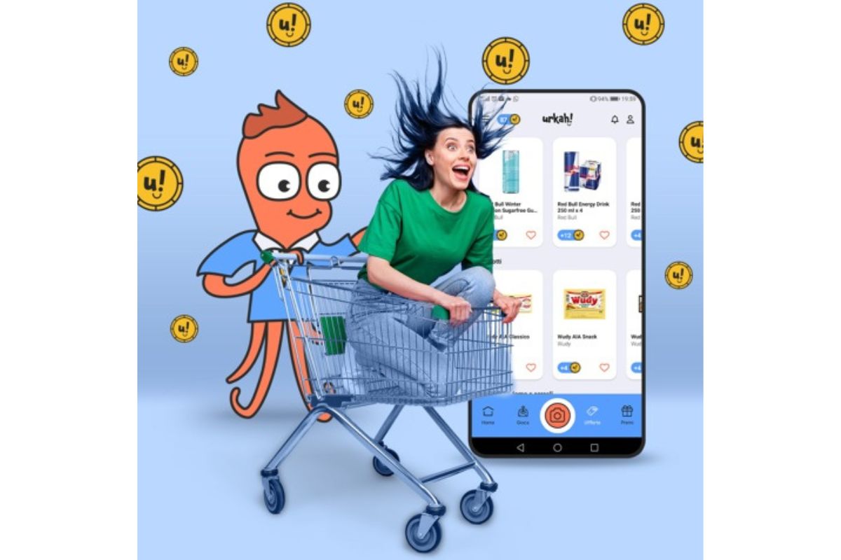 Urkah: loyalty innovativa. Donna su carrello, app con offerte e mascotte. Programma fedeltà clienti.