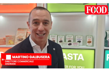 Martino Galbusera, Direttore Commerciale Andriani, con prodotti Felicia. Innovazione alimentare, pasta senza glutine e private label.