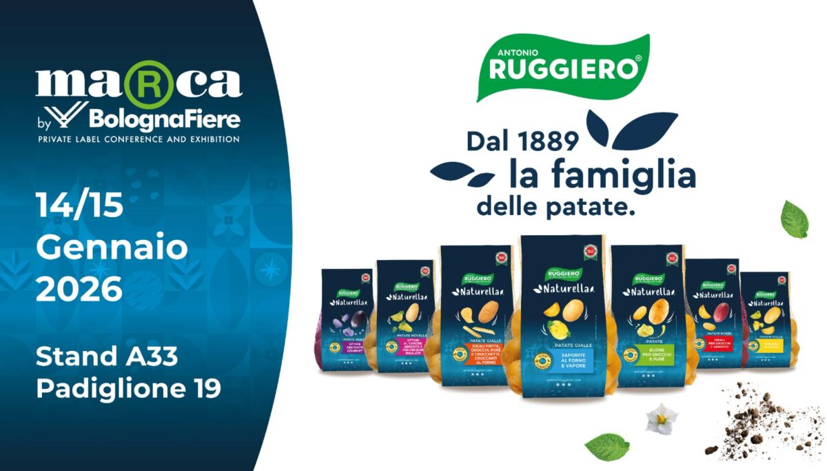 Antonio Ruggiero a Marca 2026: patate Naturella. Stand A33, Padiglione 19. Scopri le patate di qualità Ruggiero!