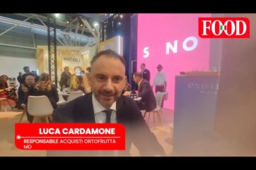 Luca Cardamone, responsabile acquisti ortofrutta MD, a un evento food. Fiera alimentare.