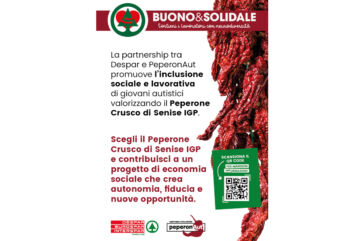 Maiora e PeperonAut: partnership per il Peperone Crusco di Senise IGP e inclusione sociale. QR code per info.