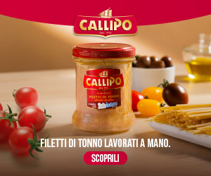 Filetti di tonno Callipo in vetro, pomodorini, pasta. Specialità alimentari italiane.