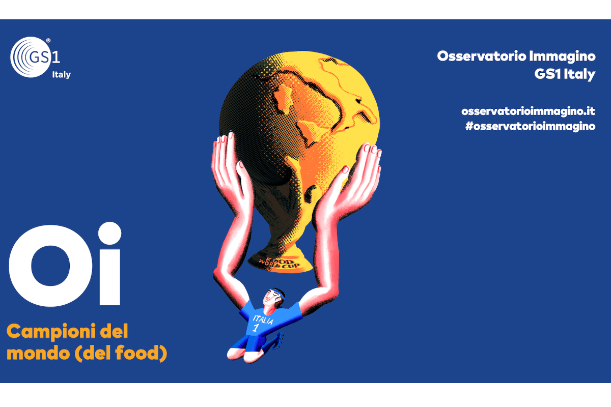 Osservatorio Immagino GS1 Italy: Campioni del mondo food. Illustrazione trofeo Food World Cup. #osservatorioimmagino