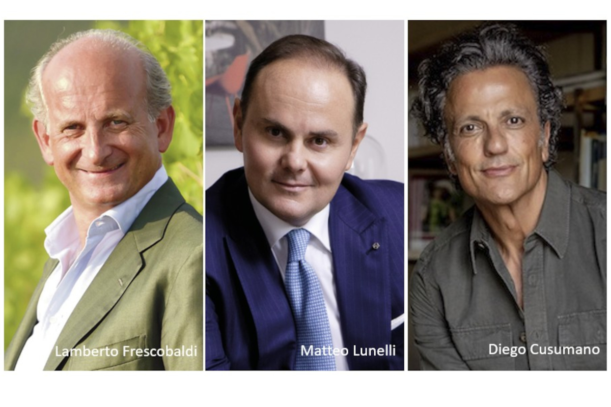 Volti di Frescobaldi, Lunelli e Cusumano: focus su export vino italiano, dazi e logistica.
