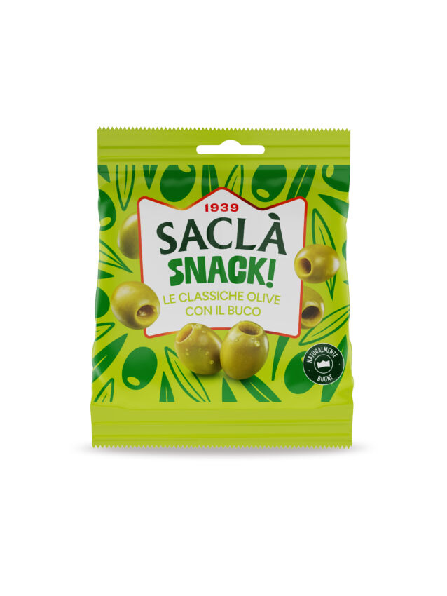 Saclà Snack olive verdi snocciolate: snack salutare e gustoso. Miglior Prodotto 2026.