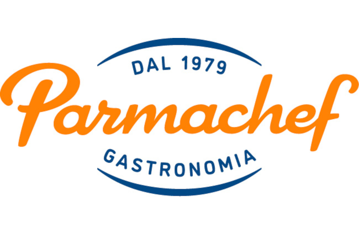 Logo Parmachef: gastronomia dal 1979. Marchio storico di prodotti alimentari e specialità gastronomiche italiane.