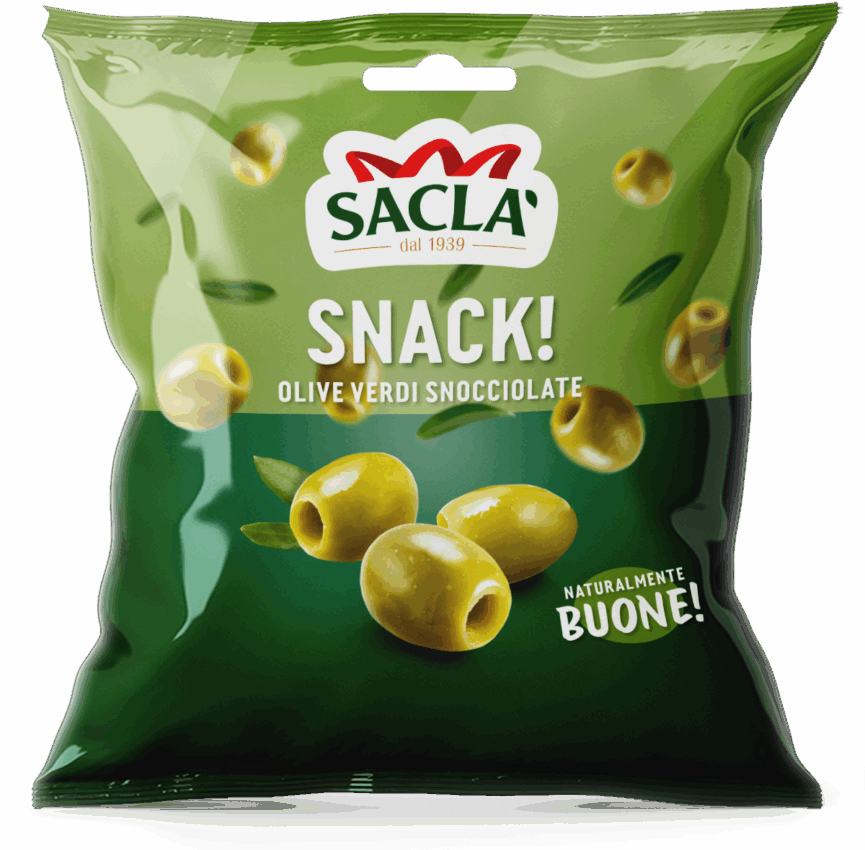 Snack Saclà olive verdi snocciolate: Miglior Prodotto 2026. Olive denocciolate in confezione.