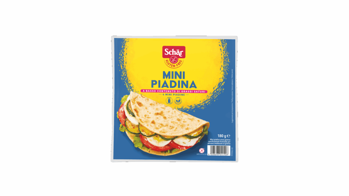 Confezione di mini piadine Schär senza glutine, Miglior Prodotto 2026.