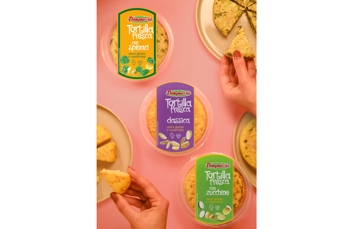 Tortillas DimmidiSì fresche: classica, spinaci e zucchine. Piatti pronti da banco frigo.