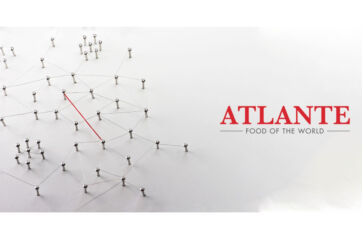 Atlante Srl Food: logo aziendale e rete di connessioni. Settore lattiero-caseario.