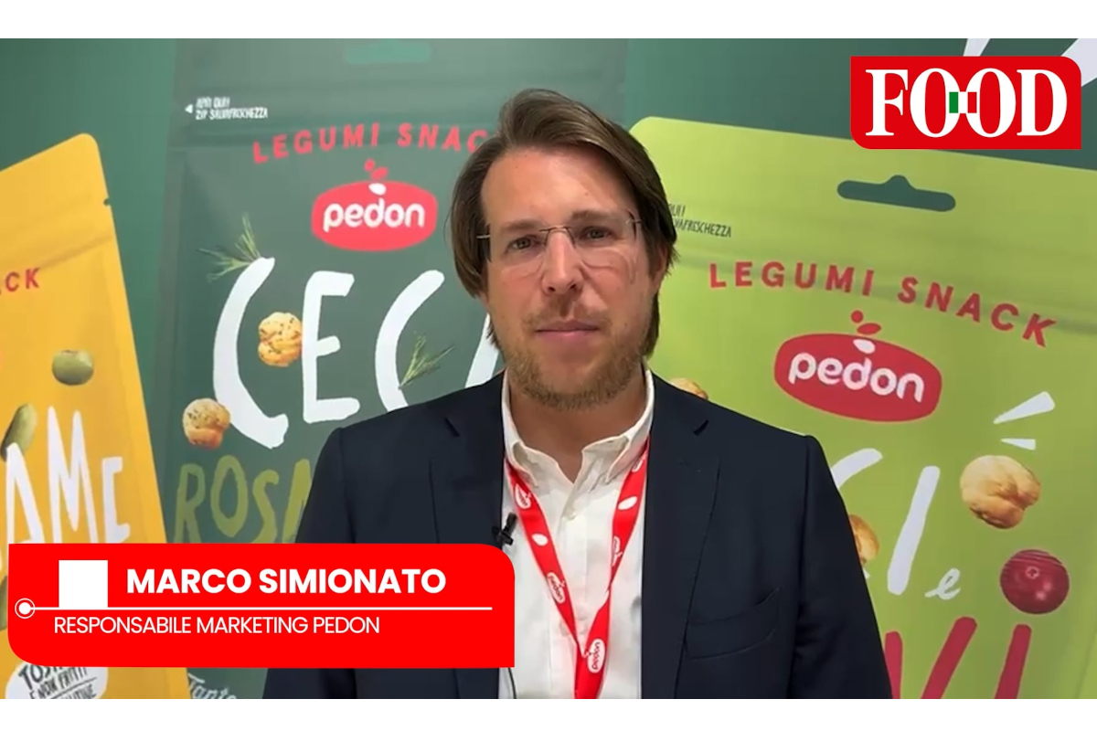 Pedon a Tuttofood 2026: Marco Simionato e snack plant-based a base di legumi. Novità e innovazione Pedon.