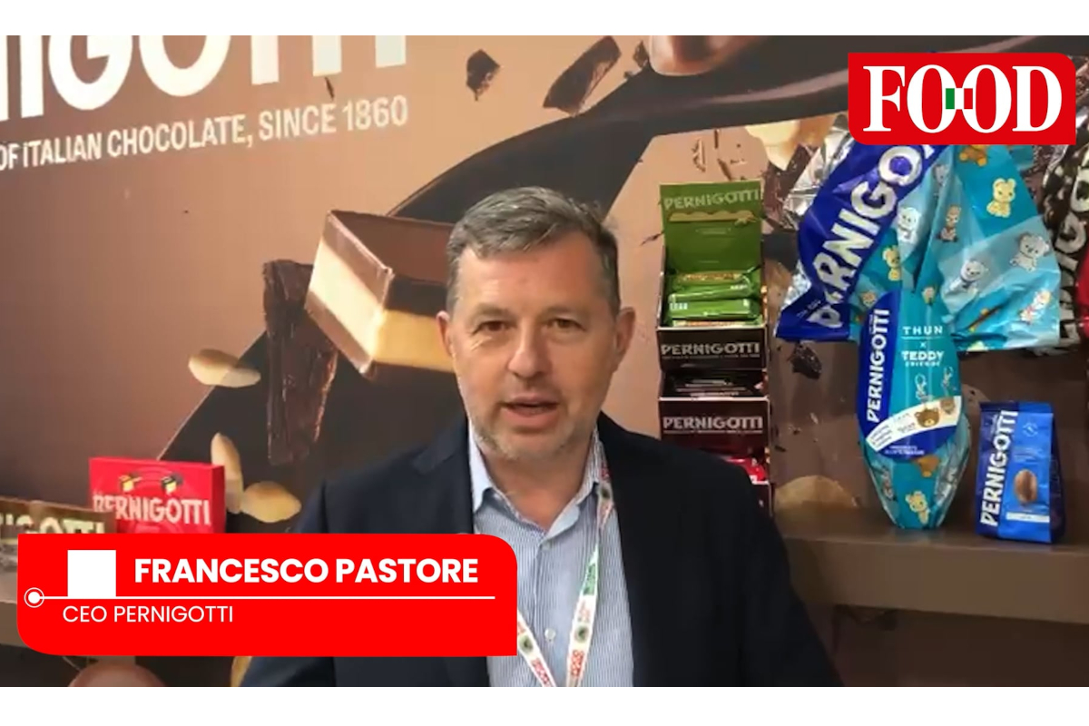Francesco Pastore, CEO Pernigotti, a Tuttofood 2026. Stand con cioccolato e prodotti dolciari Pernigotti, eccellenza italiana.