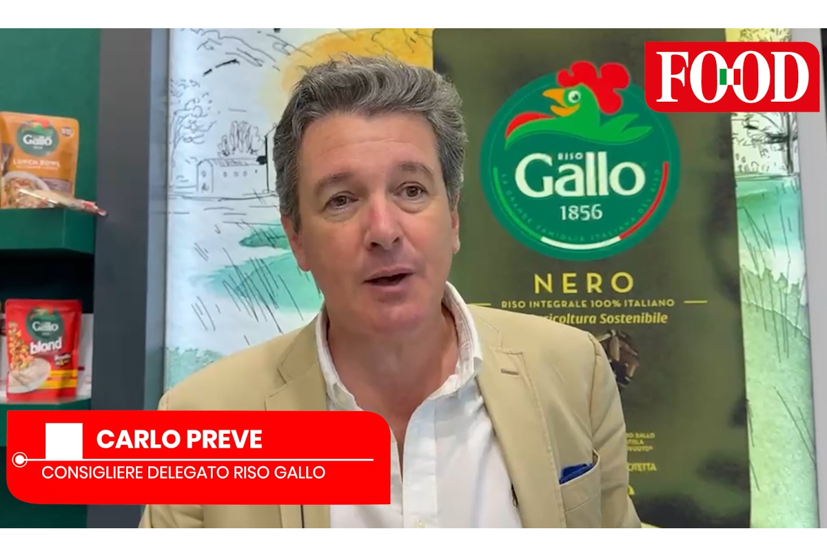 Carlo Preve, Riso Gallo a Tuttofood 2026. Stand con logo Riso Gallo e confezioni di riso. #RisoGallo #Tuttofood2026