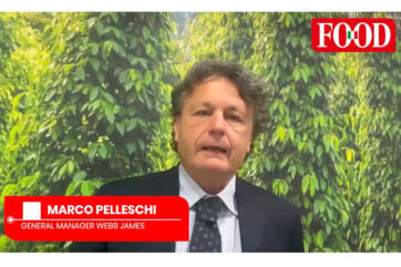 Marco Pelleschi (Webb James) a Tuttofood 2026. Erbe e spezie sterilizzate in primo piano.