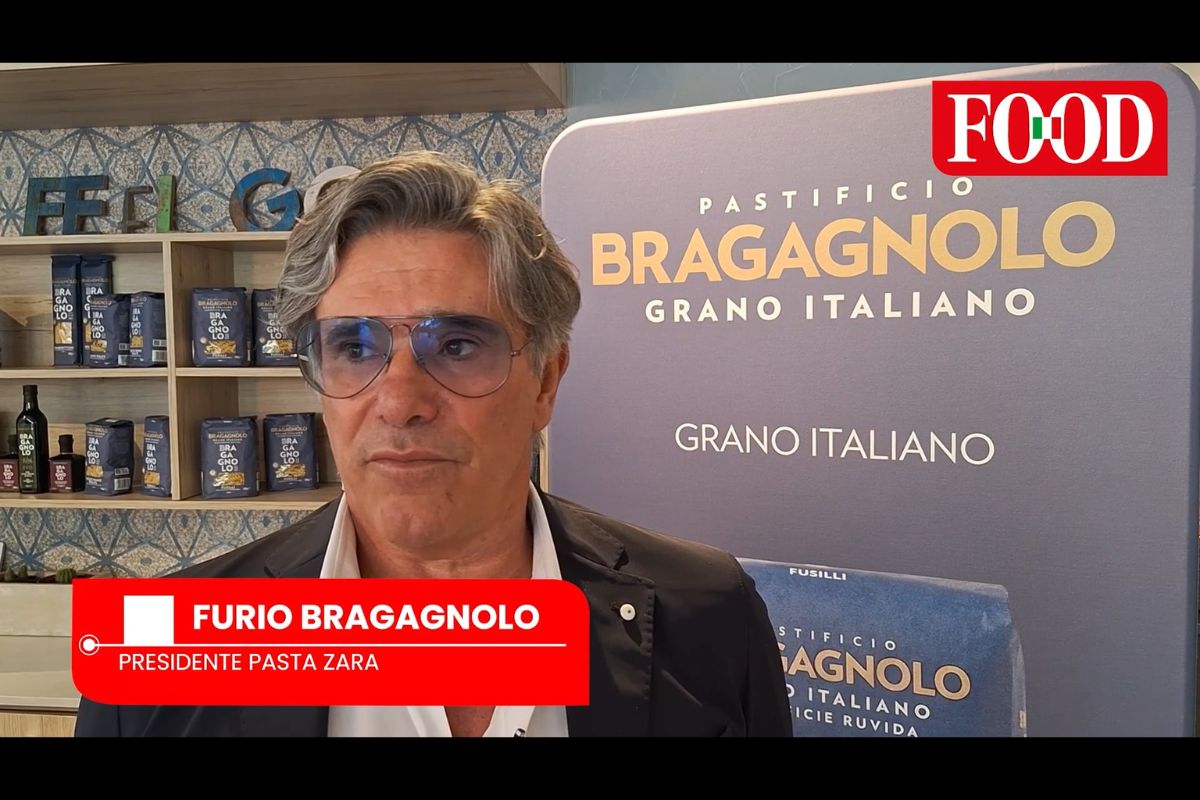 Furio Bragagnolo, Presidente Pasta Zara, con pasta Pastificio Bragagnolo. Grano italiano.