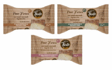 Tre confezioni di Pane Fresco Forte Oropan ad alto contenuto di proteine e fibre, con lievito madre e semola di grano.