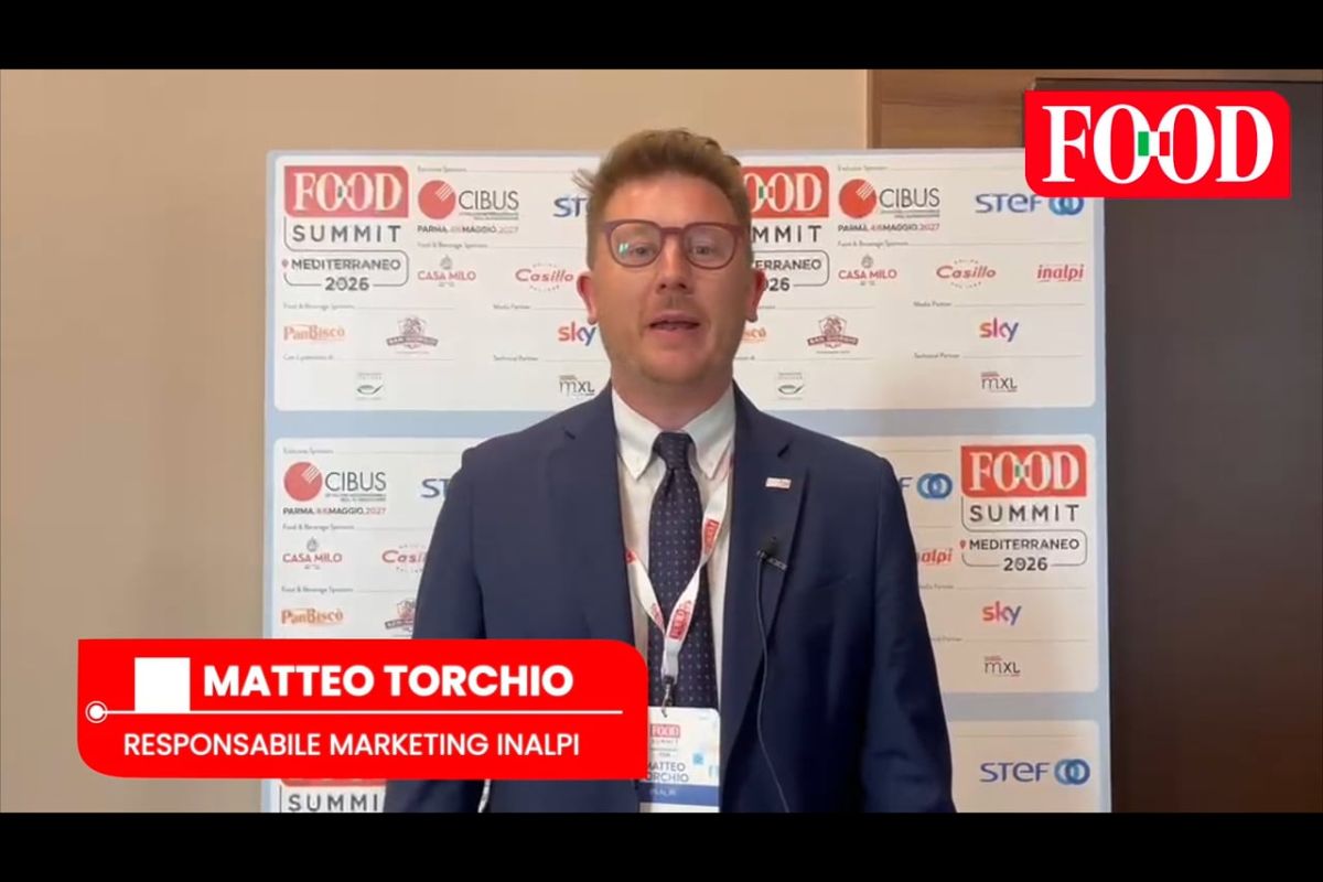 Matteo Torchio, Responsabile Marketing Inalpi, al Food Summit Mediterraneo 2026 per discutere la filiera del latte.