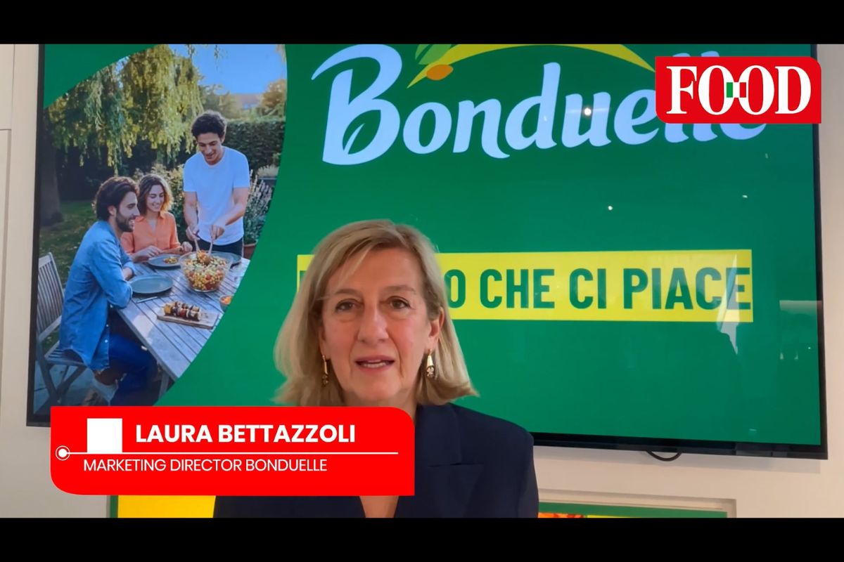 Laura Bettazzoli, Marketing Director Bonduelle, presenta la nuova brand identity dell'azienda per l'alimentazione vegetale.