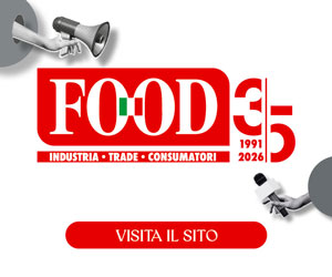 Banner promozionale FOOD 35 anni: logo celebrativo 1991-2026 con megafono, microfono e pulsante Visita il sito.