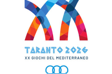 Logo ufficiale dei XX Giochi del Mediterraneo Taranto 2026 con grafica colorata e scritta dedicata all'evento sportivo. - Supercentro-Crai