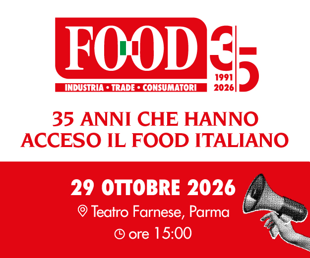 Banner Food35 Retail Show 2026: 35 anni del food italiano, 29 ottobre 2026 al Teatro Farnese di Parma