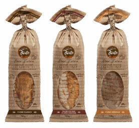 Linea Filoni Forte: tre confezioni di pane fresco affettato con semola di grano duro, gusti classico, semi e integrale.
