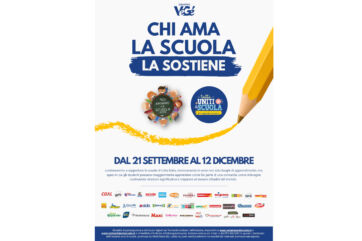 Manifesto Gruppo VéGé Noi Amiamo la Scuola 2026: matita gialla, slogan Chi ama la scuola la sostiene e date 21 settembre-12 dicembre.