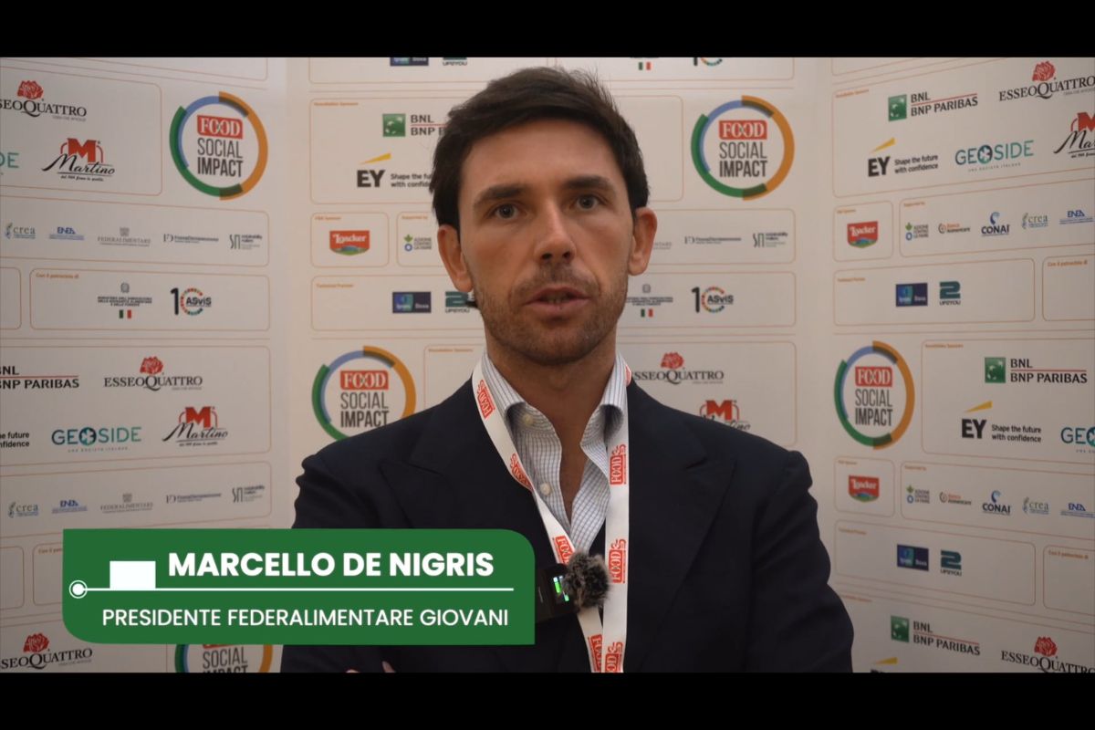Marcello De Nigris, Presidente Federale Giovani, interviene a Food Social Impact per la transizione sostenibile dell'alimentare.