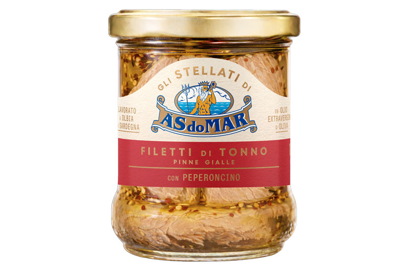 Vasetto Filetti di Tonno As do Mar con peperoncino, prodotto premiato agli Italian Food Awards 2026