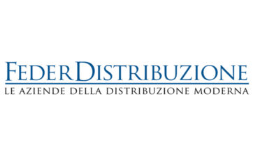 Logo Federdistribuzione con scritta Le aziende della distribuzione moderna per retail e autotrasporto