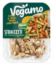 Vegamo Straccetti di Soia e Grano 175g, ricetta vegetariana pronta in vassoio