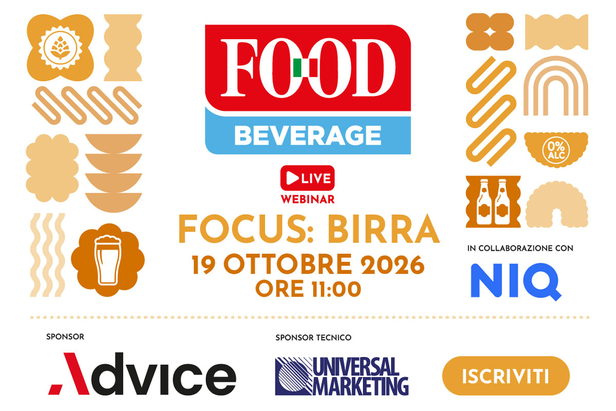 Webinar Food Beverage Focus Birra: mercato, trend e GDO nel settore birrario, 19 ottobre 2026.