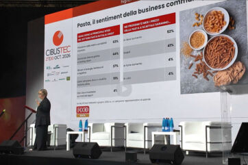 Presentazione CIBUS 2026 sull'andamento della pasta: sfide di mercato, prezzi e export con immagini di pasta