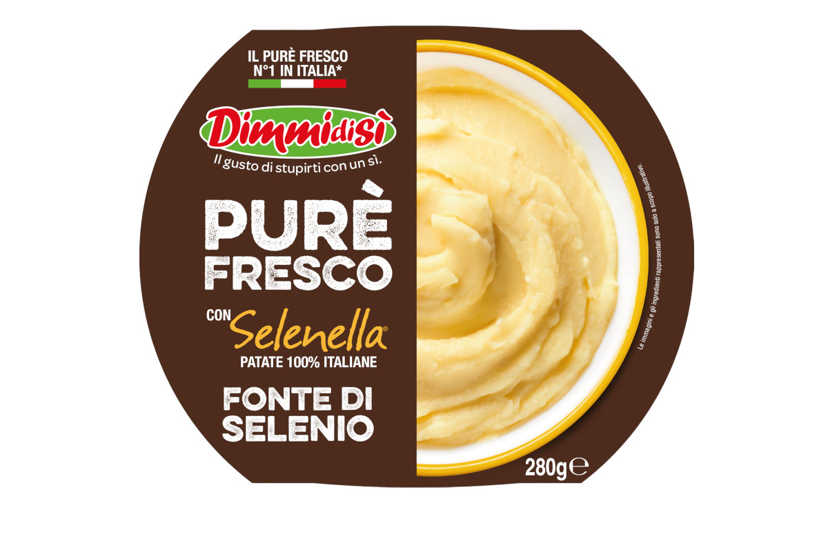 Confezione Purè Fresco DimmidiSì con Selenella, patate 100% italiane e fonte di selenio, 280g