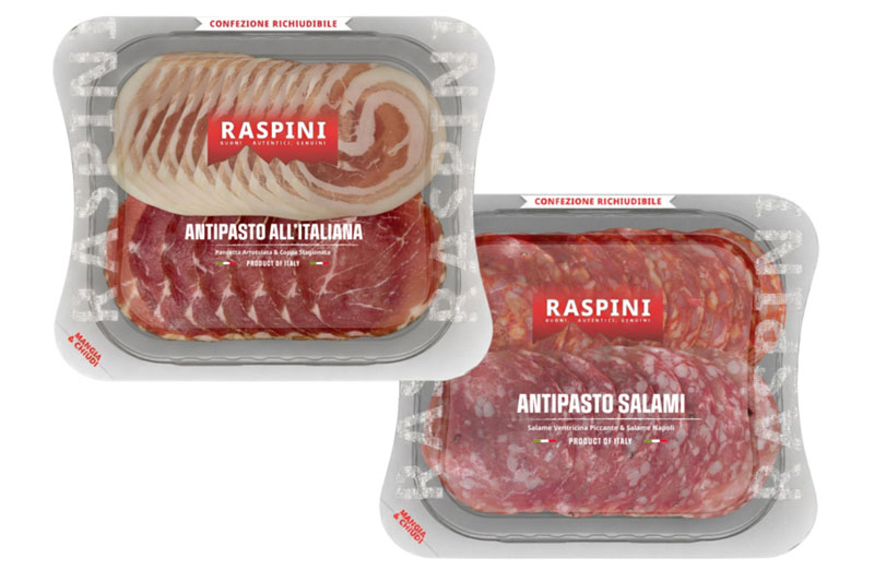 Confezioni Raspini Antipasto all'Italiana e Antipasto Salame, salumi vincitori Italian Food Awards 2026.