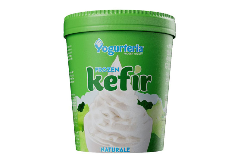 Vasetto verde Yogurteria Frozen Kefir naturale, vincitore Italian Food Awards 2026