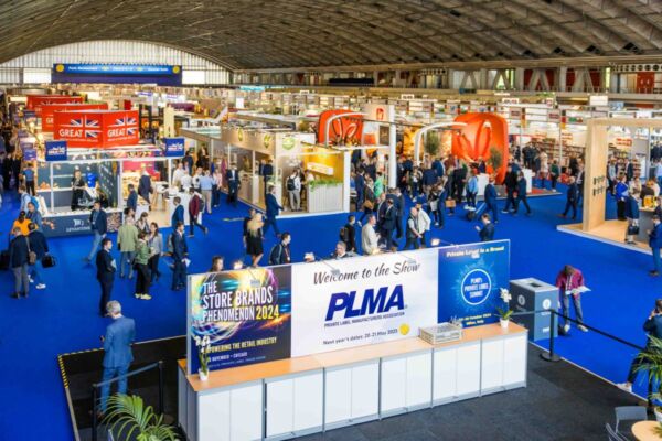 PLMA 2025 trade show floor in Europe. Private label manufacturers and retail industry professionals networking.