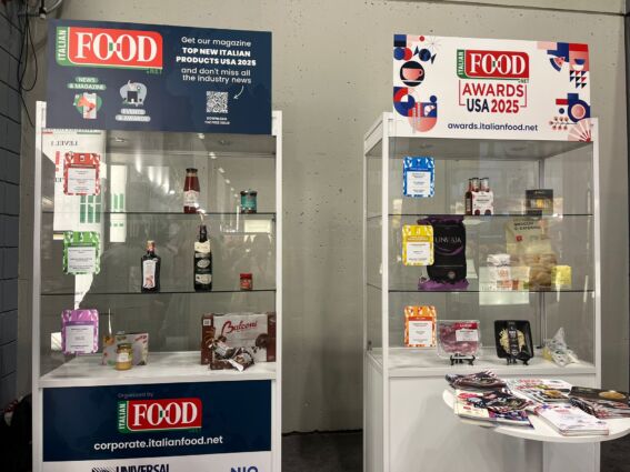 Italian Food Awards USA 2025 display. Showcasing top new Italian products. Food magazine and event awards. ItalianFood.net.
