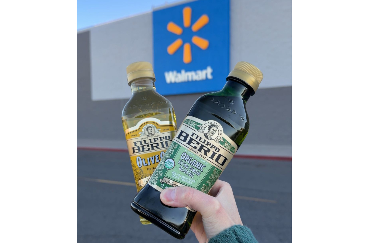 Filippo Berio organic extra virgin olive oil at Walmart. Cooking oil for salad and other recipes.